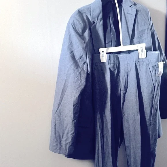 Nautica 2-piece. Micro-Texture Pant Suit Big Boys 16 Dark Blue Zip Fly pant Matching Sets